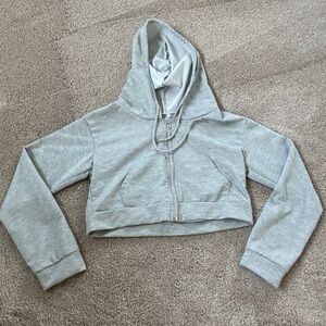 Gray Cropped Hoodie